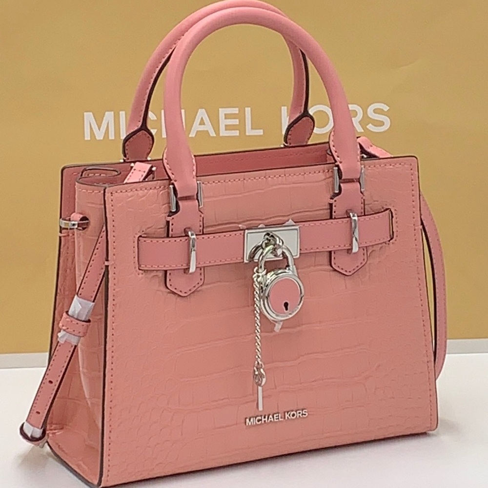 MICHAEL KORS
Hamilton Small Crocodile Embossed Faux 
Satchel
Color:PRIMROSE - Picture 15 of 15